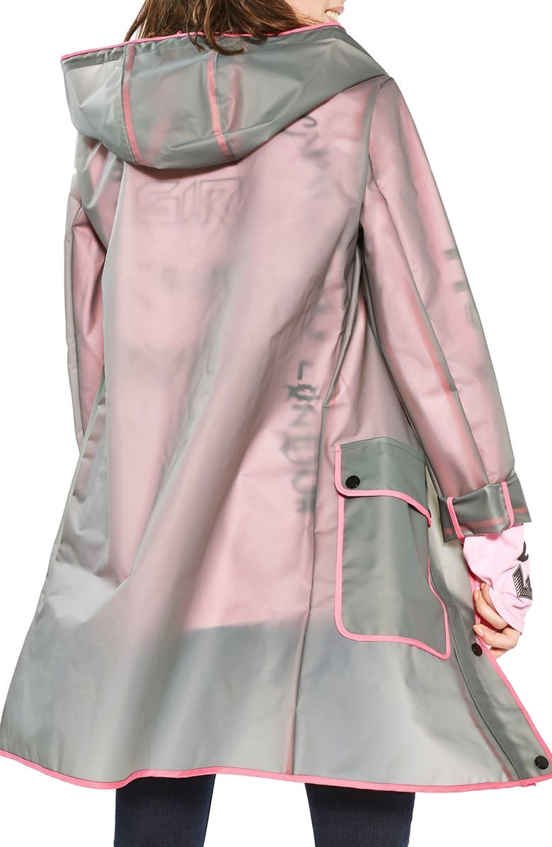 Topshop Piped Mac Rain Jacket, Alternate, color, 