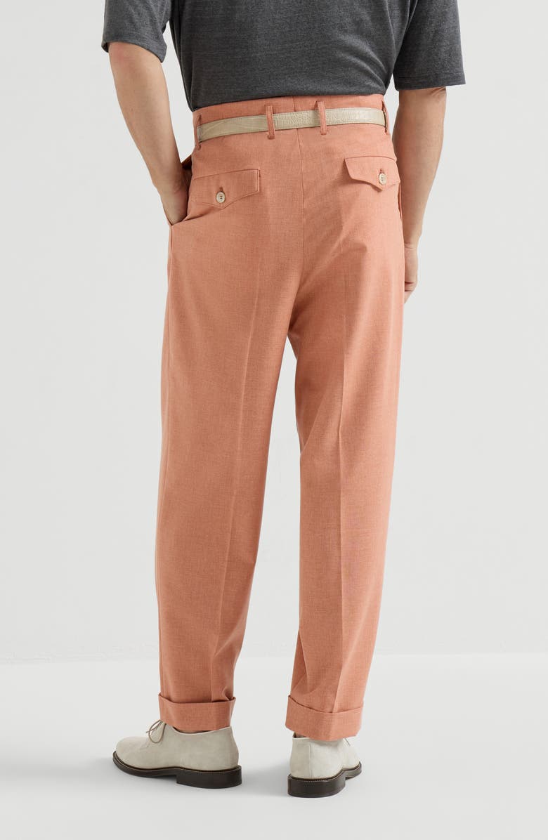 Brunello Cucinelli Double pleated trousers, Alternate, color, Apricot