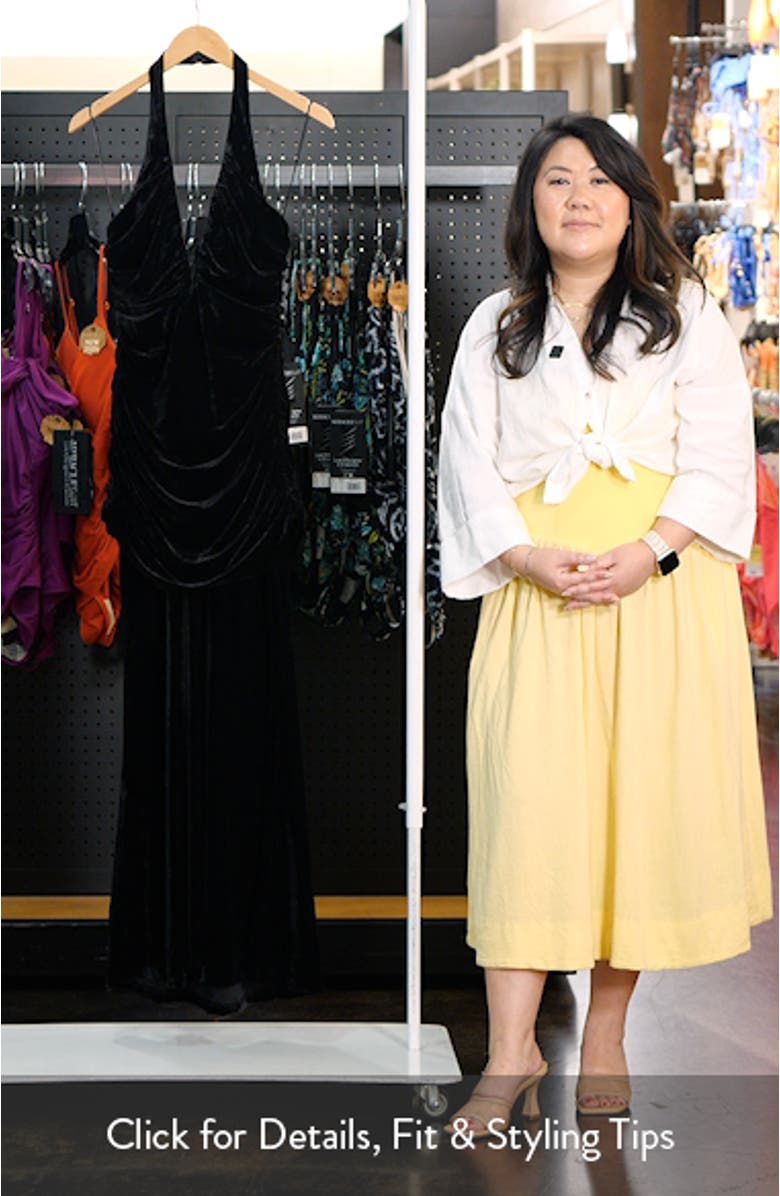 Elvira Velvet Halter Gown, sales video thumbnail