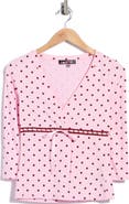 LUV BETSEY Polka Dot Empire Waist Top with Lace Trim