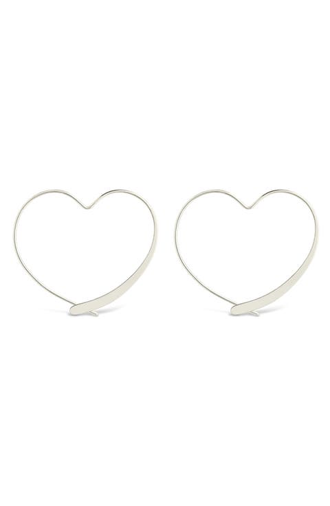 Rorie Heart Threader Hoop Earrings