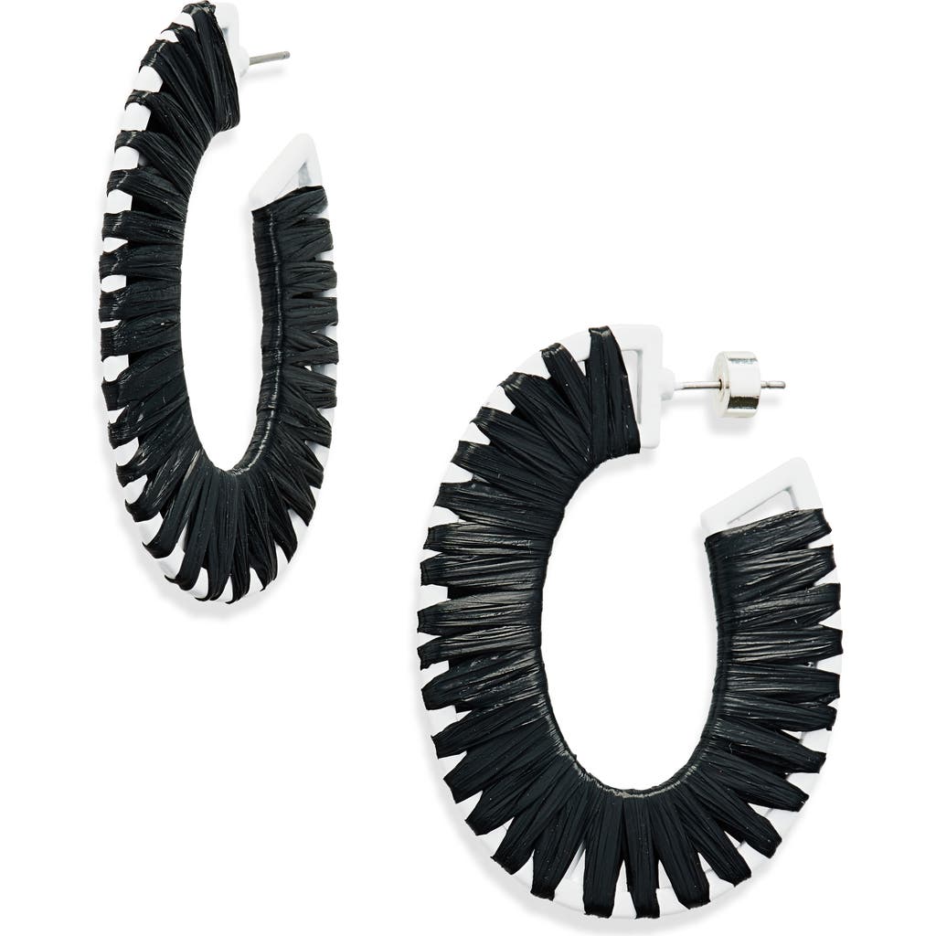 Nordstrom Raffia Wrapped Hoop Earrings