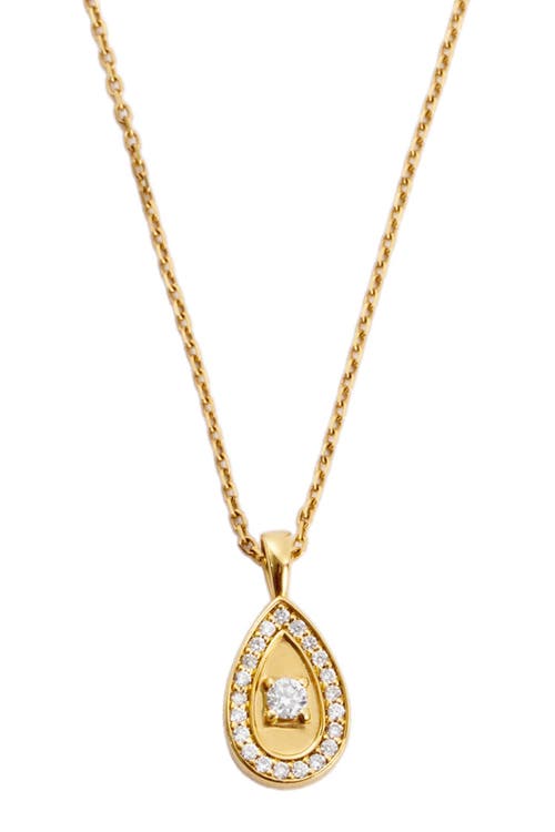 Zarux Grace Teardrop Necklace In Gold