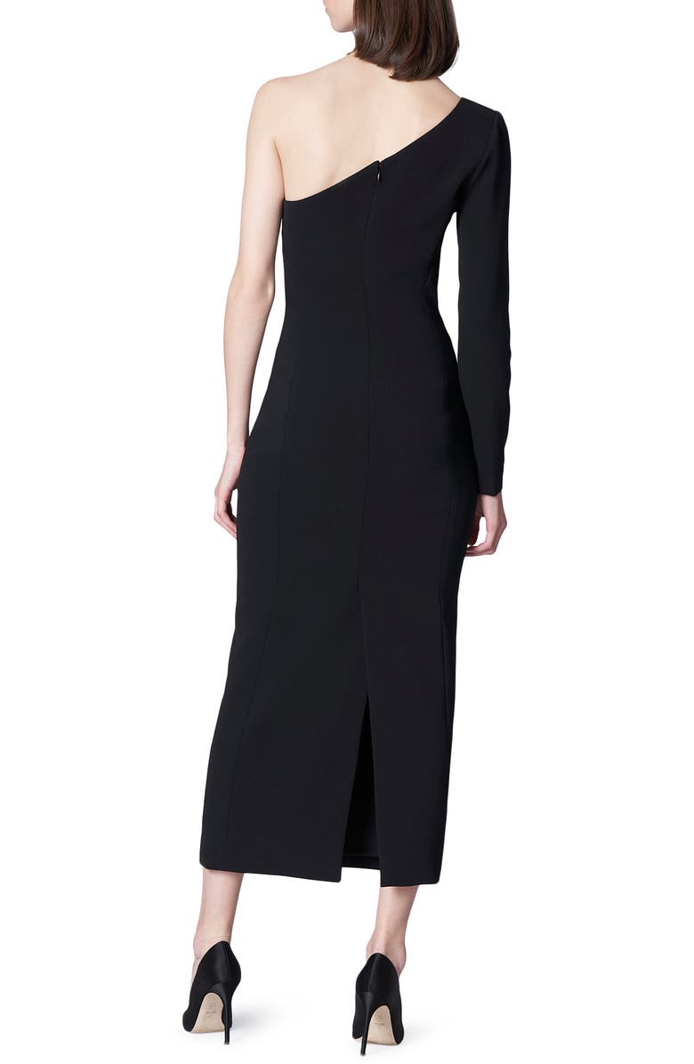 Carolina Herrera One-Shoulder Crepe Midi Dress, Alternate, color, 