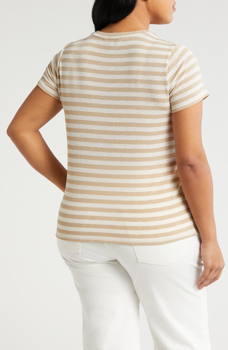 Liverpool Los Angeles Miter Slub Jersey Knit T-Shirt, Alternate, color, Cream Tan Stripe