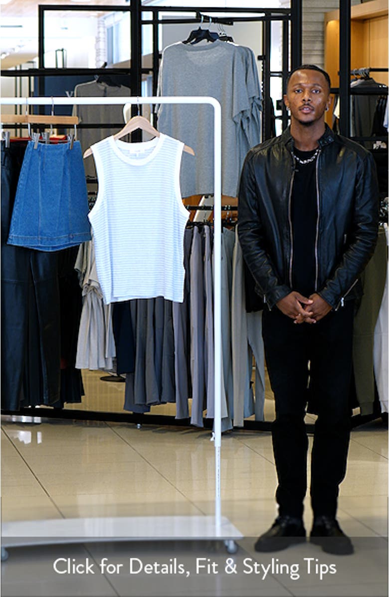 Stripe Organic Linen Muscle T-Shirt, sales video thumbnail