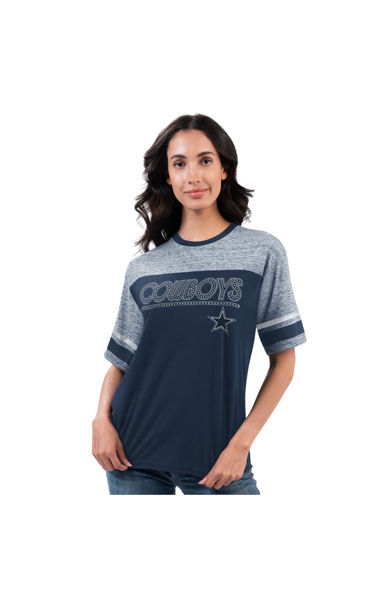 G-III 4HER BY CARL BANKS Women's G-III 4Her by Carl Banks Navy Dallas Cowboys Track T-Shirt, Main, color, 