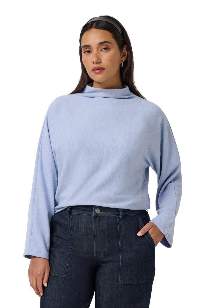 Cloud Mock Neck Pullover, Alternate, color, HEATHER ENGLISH MANOR