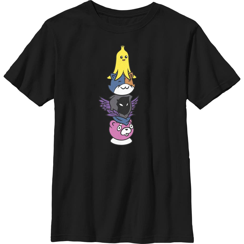 Fortnite Boy's Character Stack Graphic T-shirt In Black