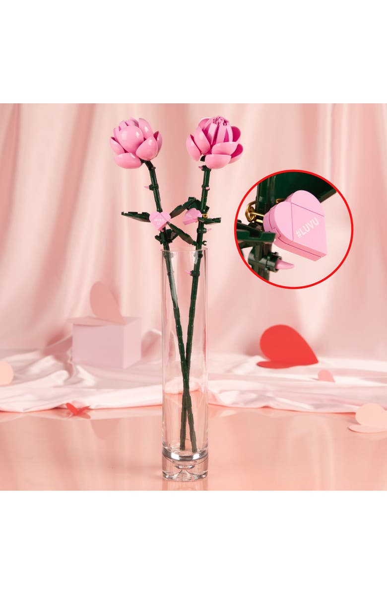 Brickcraft Bricktanicals Pink Long Stem Rose Building Set, Alternate, color, Pink