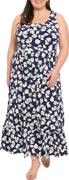 London Times Sleeveless Inset Waist Maxi Dress