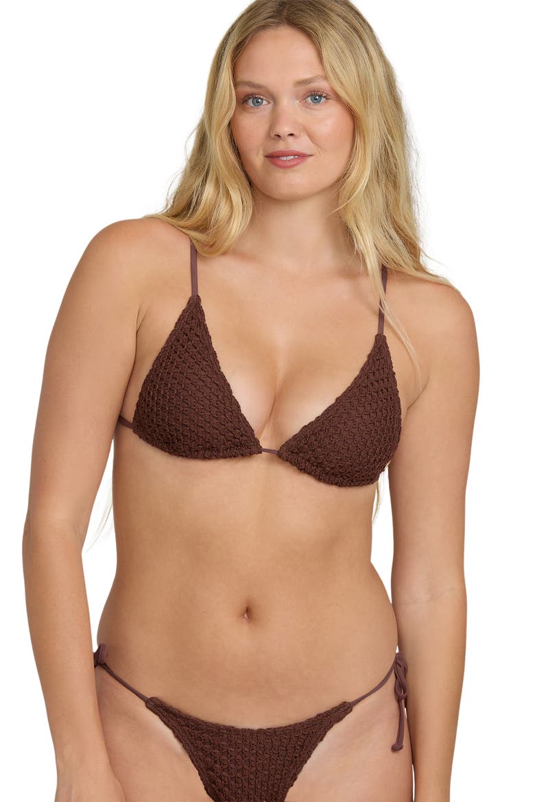 Twisted Tides Slider Triangle Bikini Top, Alternate, color, ESPRESSO