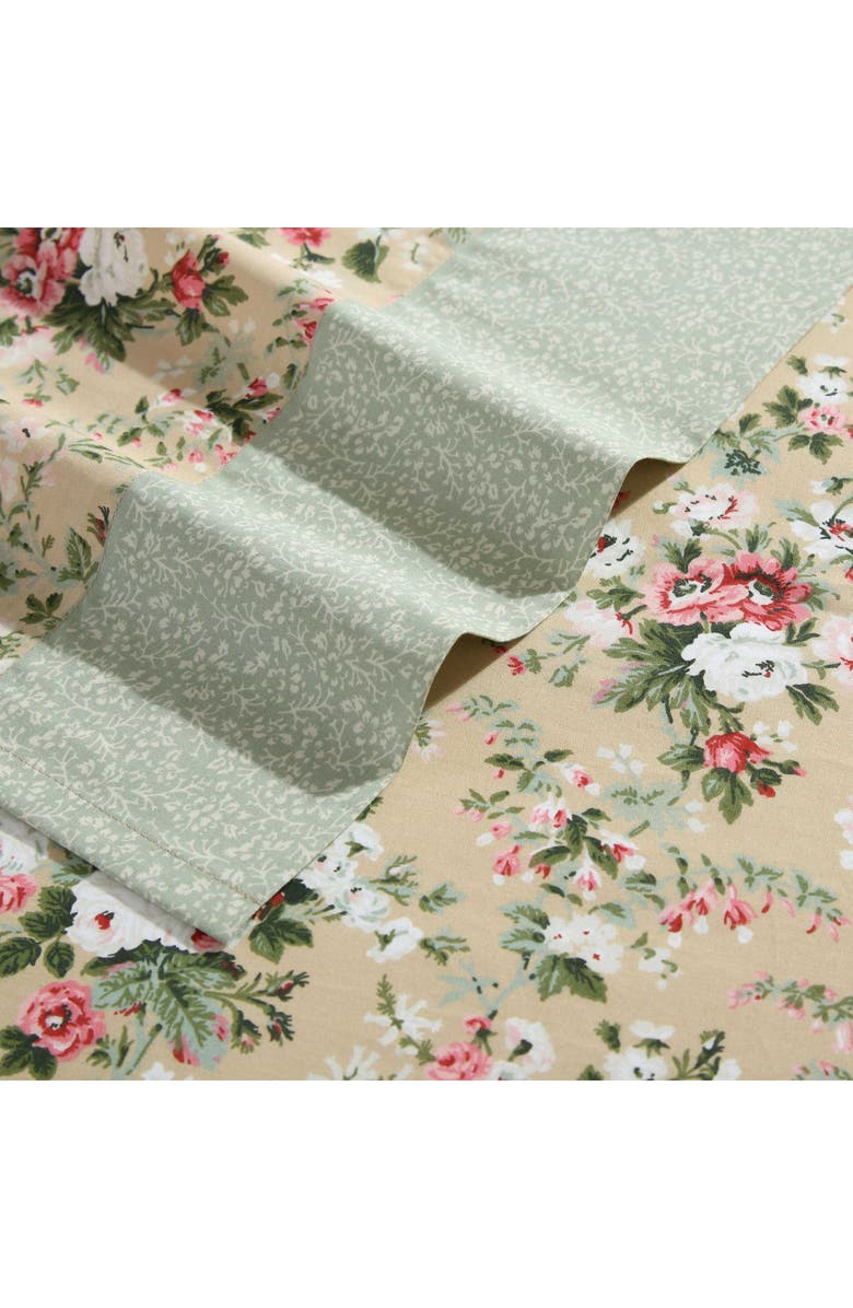 Laura Ashley Serene Dream 4-Piece Cotton Sheet Set, Alternate, color, Pastel Brown