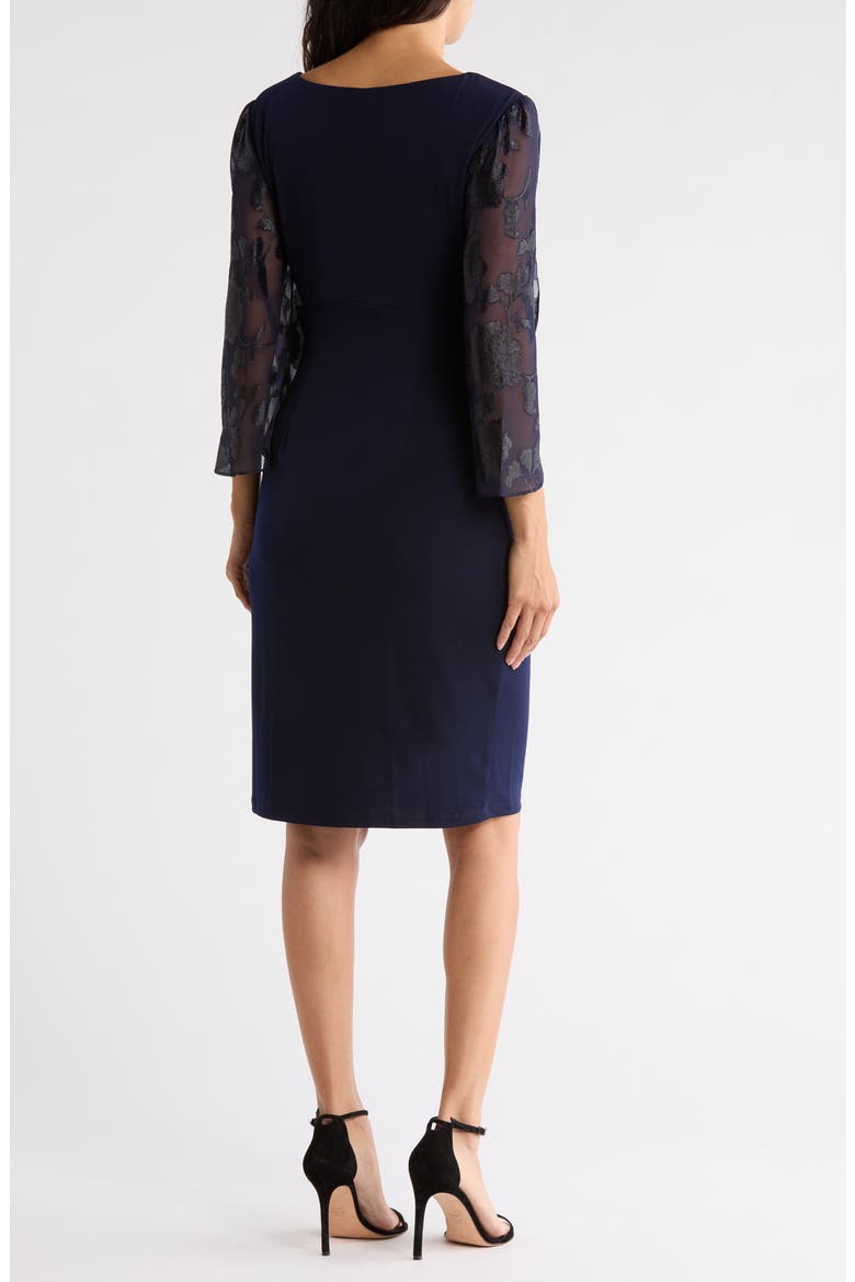 Cape Sleeve Wrap Style Dress, Alternate, color, MIDNIGHT