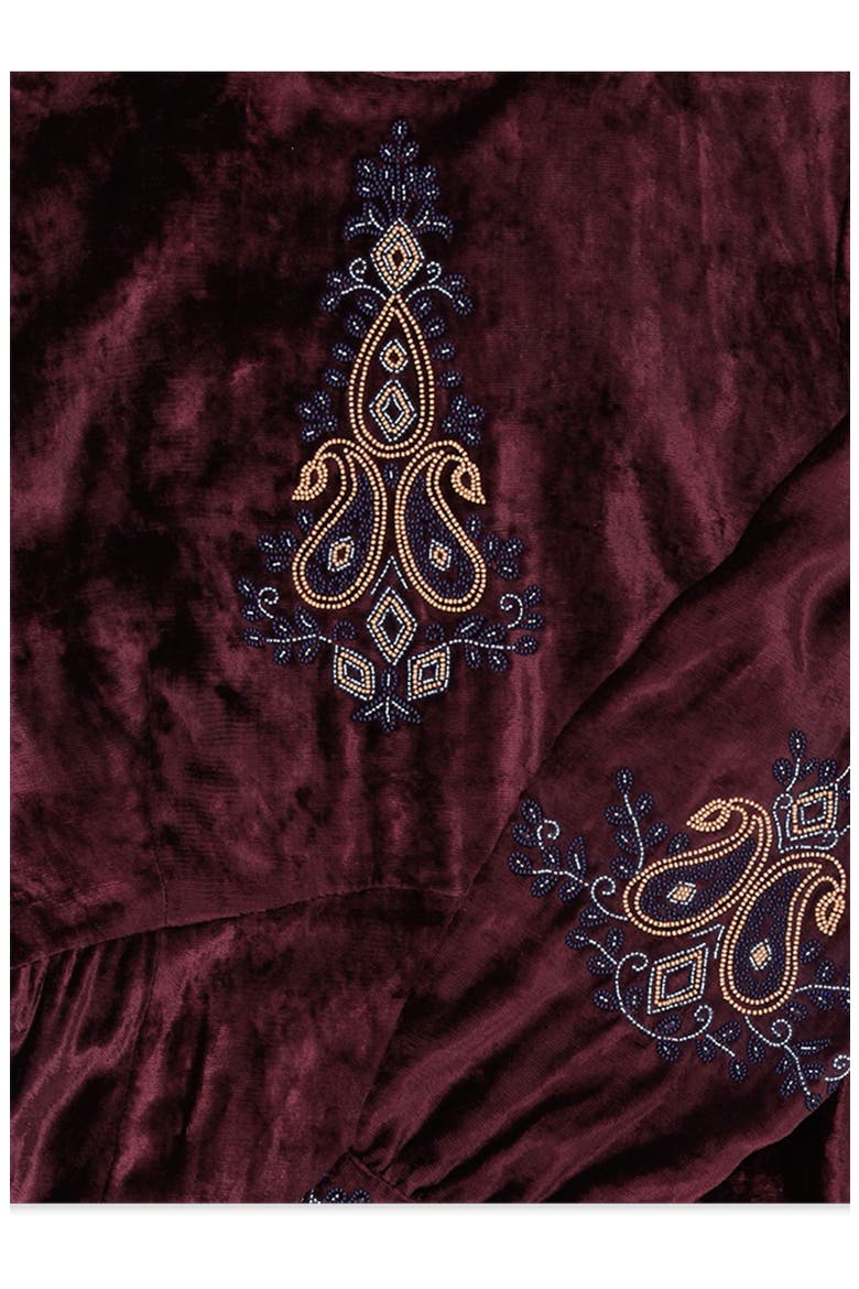 Maxi Velvet Embroidery Dress, Alternate, color, Violet