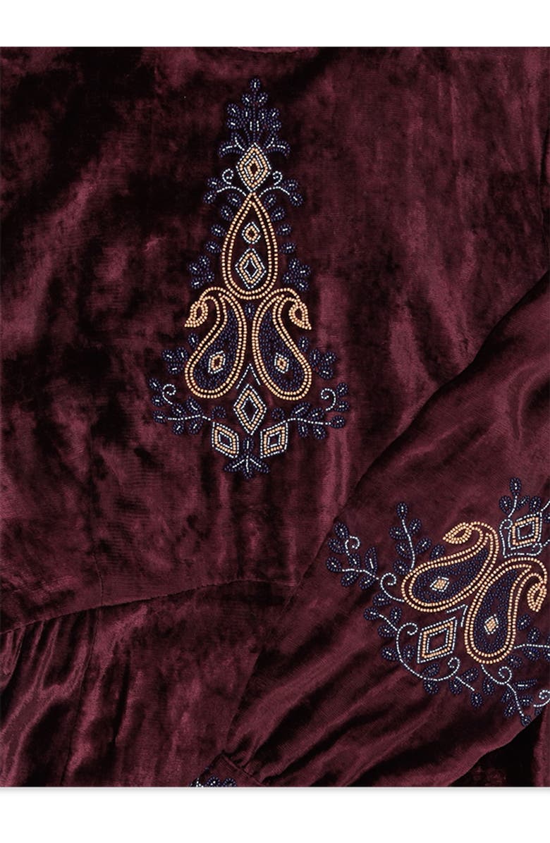 Fortela Maxi Velvet Embroidery Dress, Alternate, color, Violet