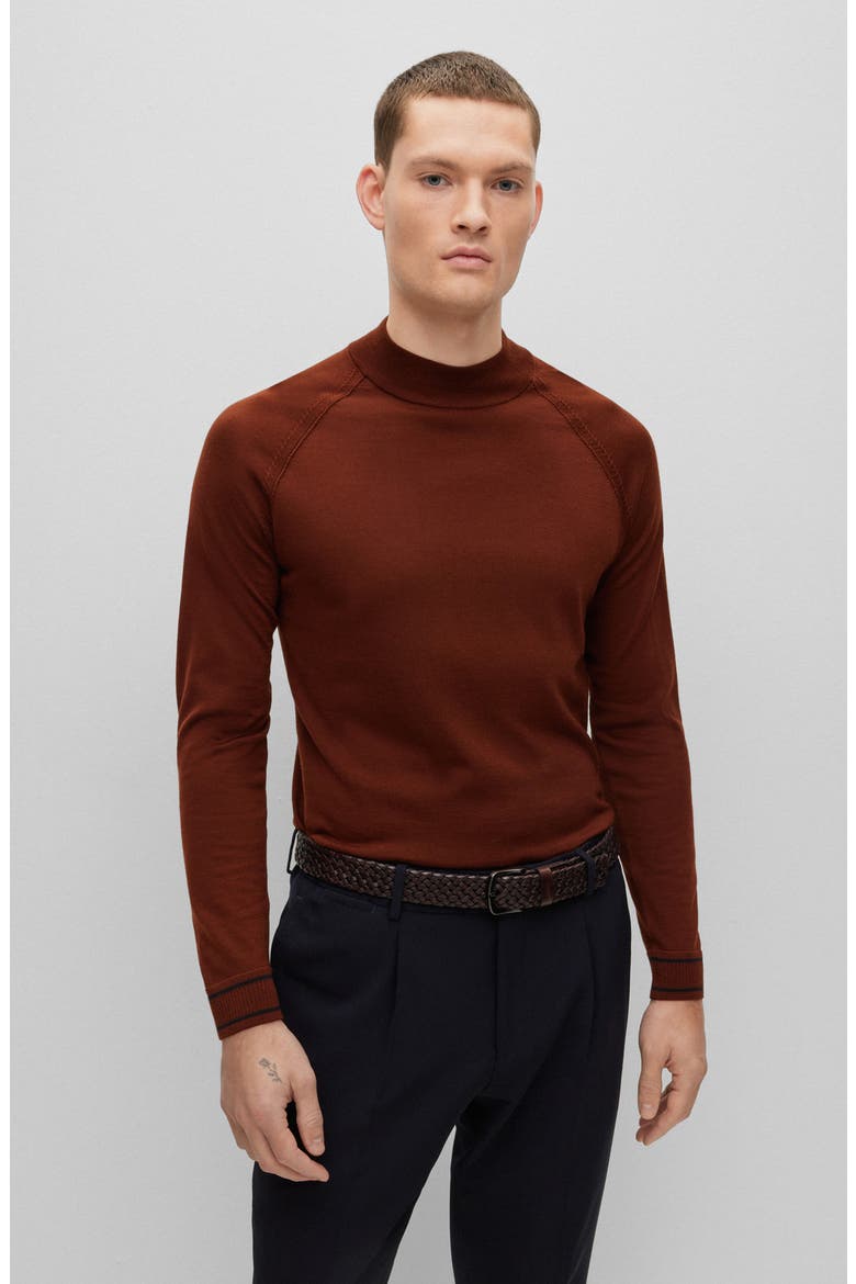 Sash Woven Leather Belt, Alternate, color, DARK BROWN