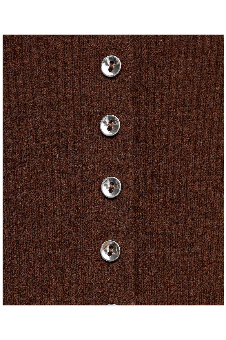 Mock Neck Cardigan, Alternate, color, CHOCOLATE