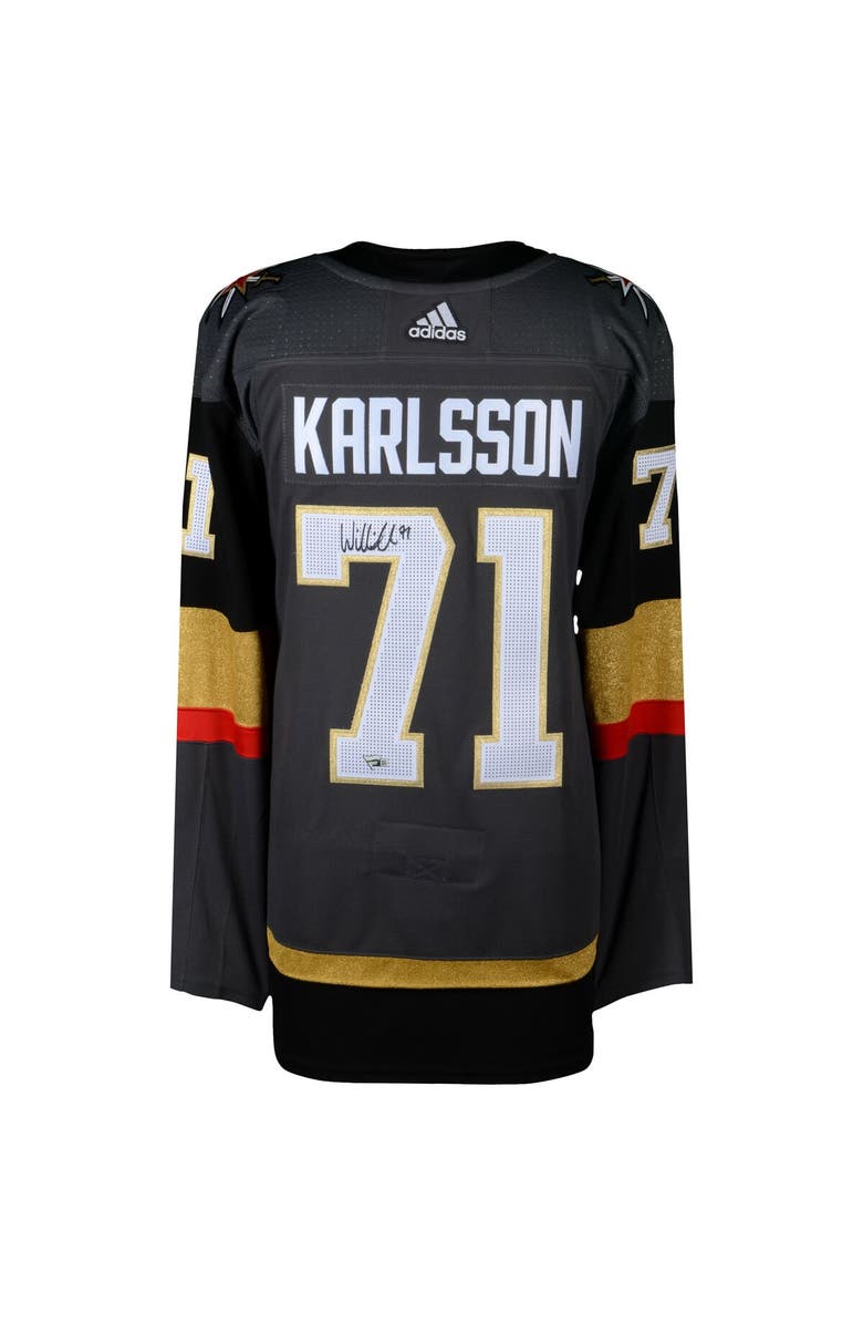 FANATICS AUTHENTIC William Karlsson Vegas Golden Knights Autographed Black Adidas Authentic Jersey, Alternate, color, 