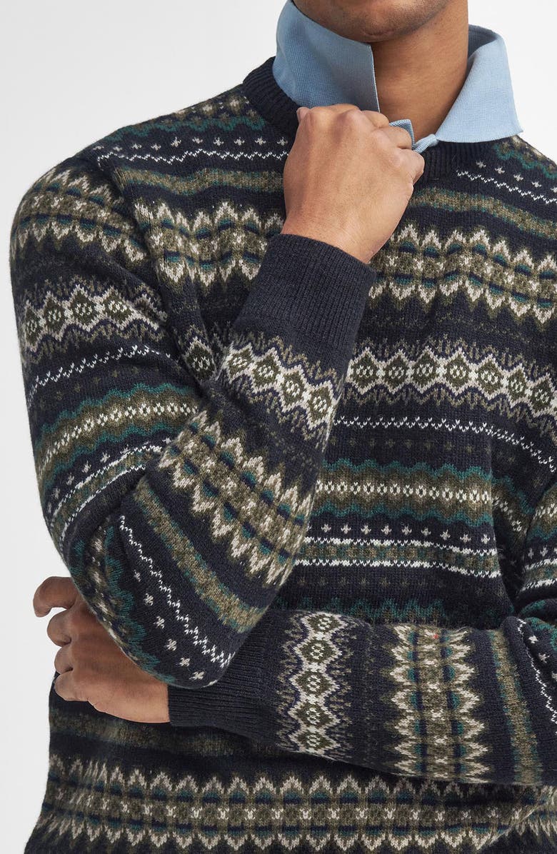 Barbour Case Fair Isle Wool Sweater, Alternate, color, Black Marl