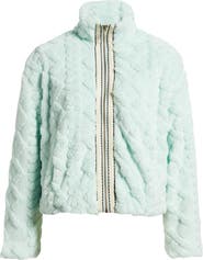 CITY BLUES Textured Faux Fur Jacket