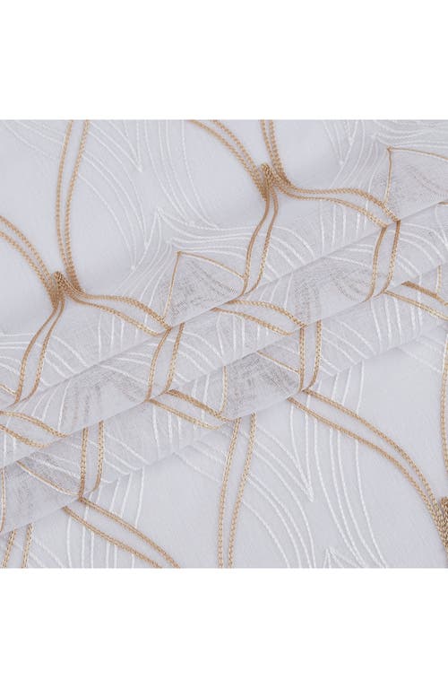 Dainty Home Set Of 2 Print Sheer Curtain Panels In White