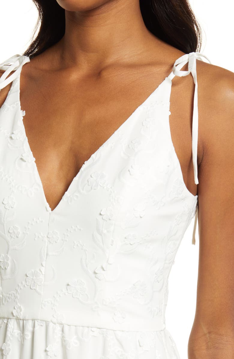 Dress the Population Sunny Floral Appliqué Fit & Flare Midi Dress, Alternate, color, 