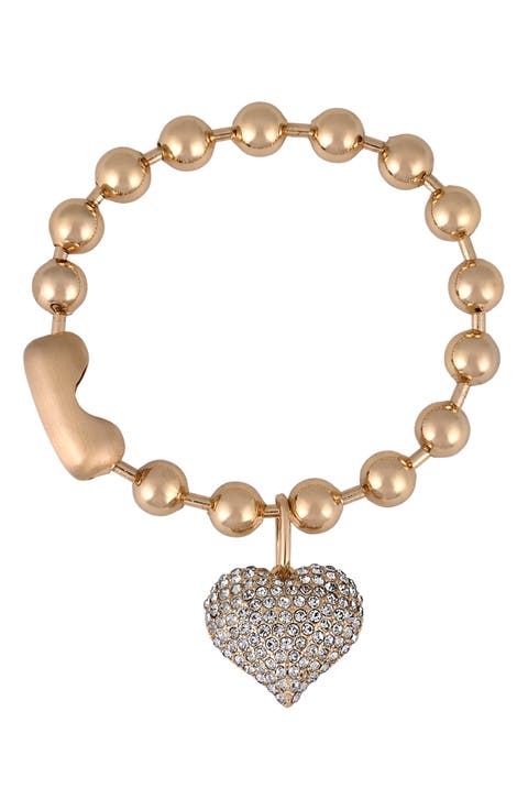 Heart Charm Ball Chain Bracelet