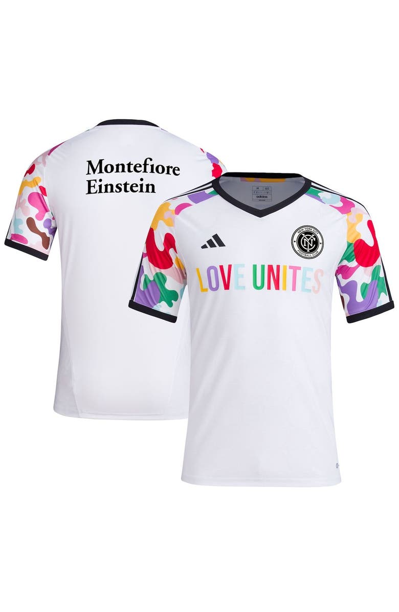 adidas Men's adidas White New York City FC 2023 Pride Pre-Match Top, Main, color, 