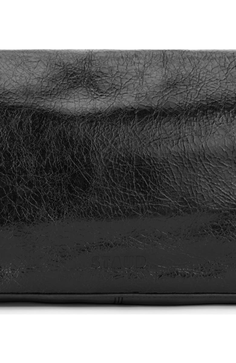 STAUD Harlow Leather Shoulder Bag, Alternate, color, Black