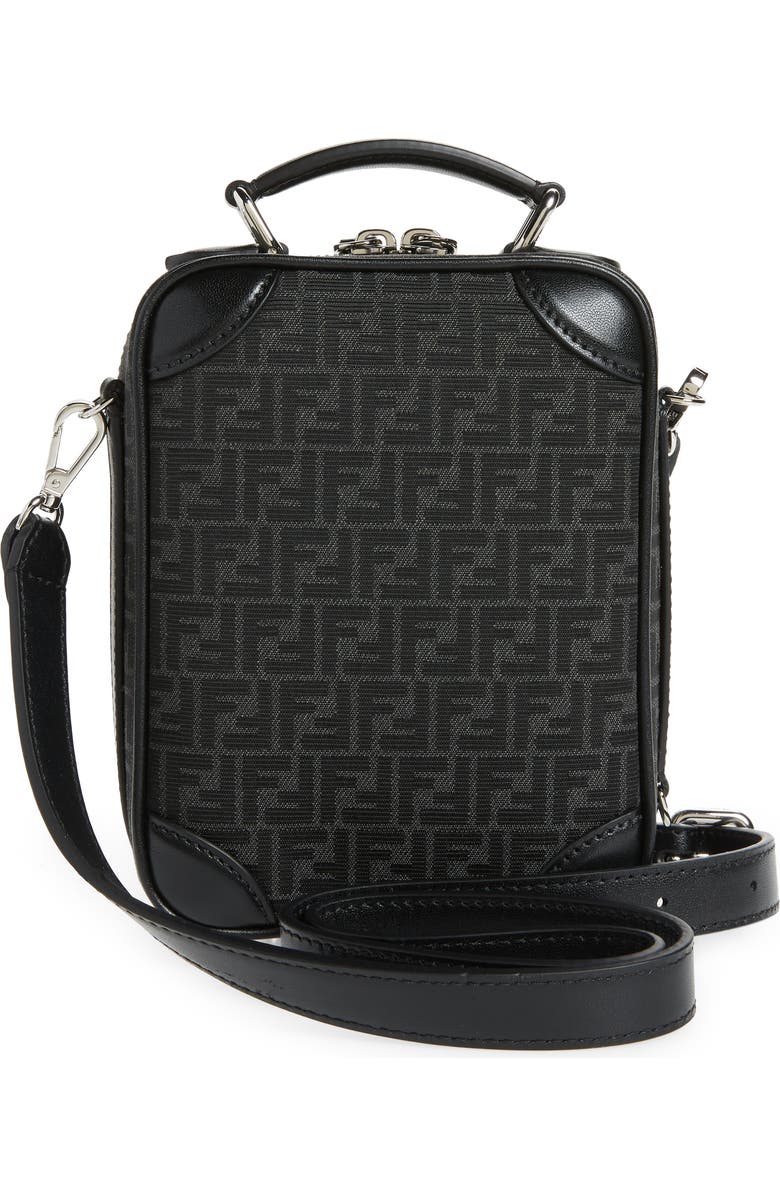 Fendi FF Logo Canvas Top Handle Crossbody Bag, Alternate, color,