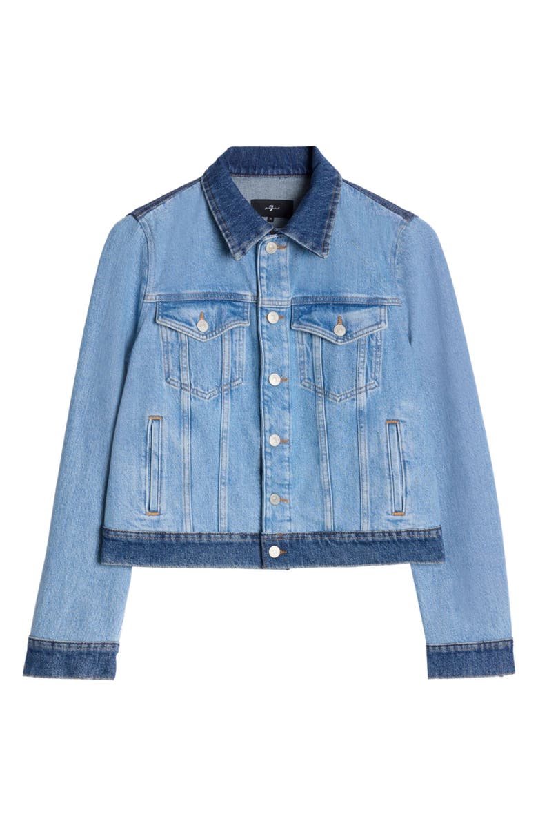 Seven Adi Crop Denim Trucker Jacket, Alternate, color, 