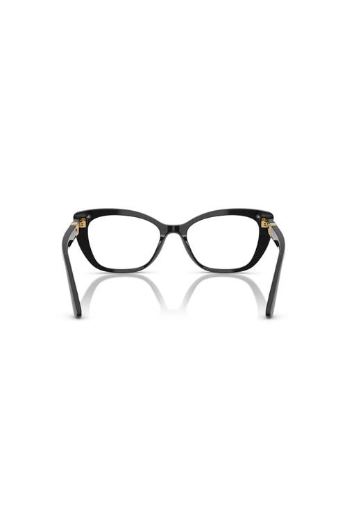 Dolce & Gabbana Dolce&gabbana 52mm Cat Eye Optical Glasses In Black