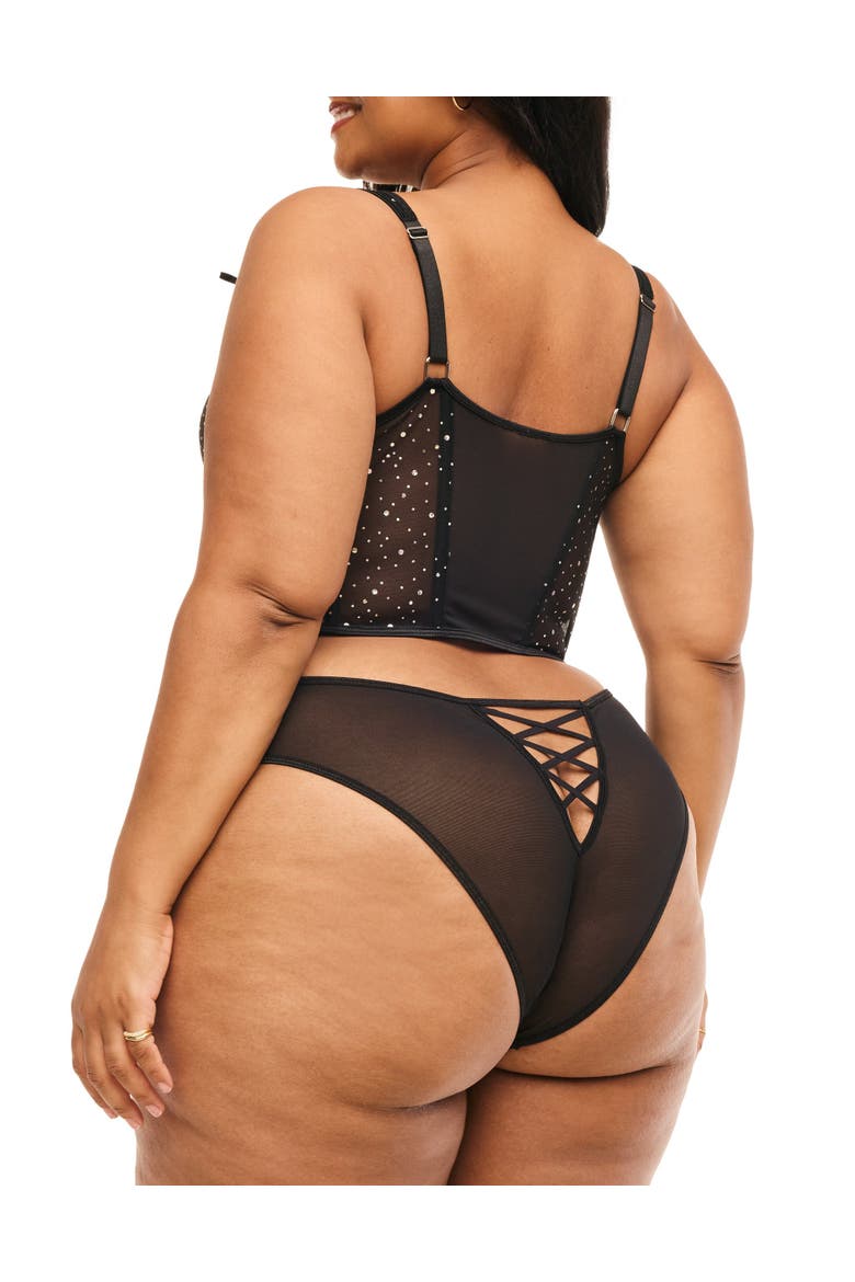 Diamond Corset & Panty Set, Alternate, color, Black