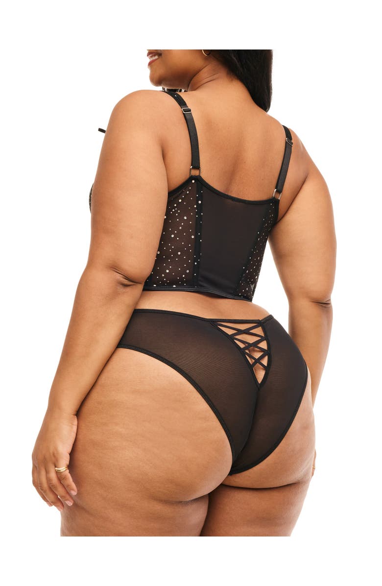 Adore Me Diamond Corset & Panty Set, Alternate, color, Black