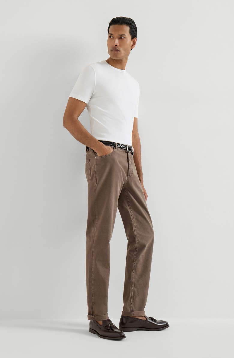 Brunello Cucinelli Lightweight denim trousers, Alternate, color, Hazelnut