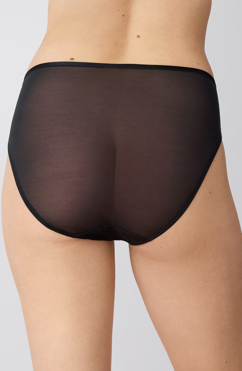 Wacoal Full Bloom High Cut Panties, Alternate, color, Black