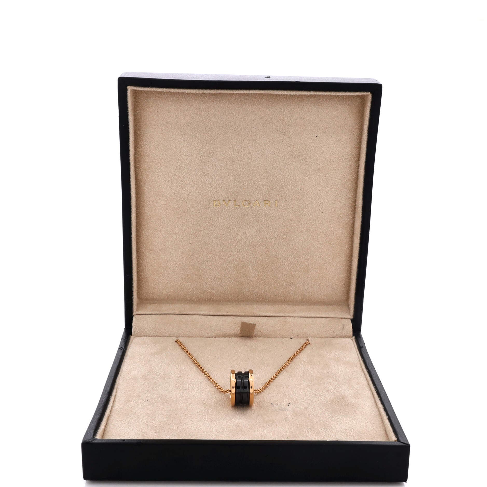 B.Zero1 Pendant Necklace 18K Rose Gold and Ceramic, Alternate, color, Metallic Gold