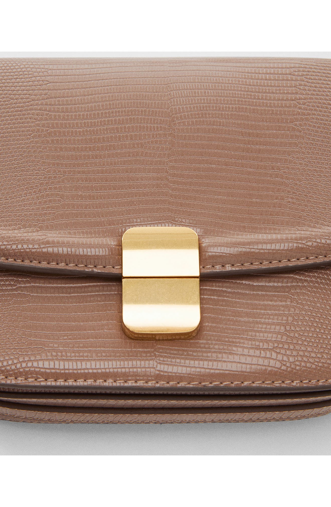 MANGO Lizard Embossed Crossbody Bag, Alternate, color, 