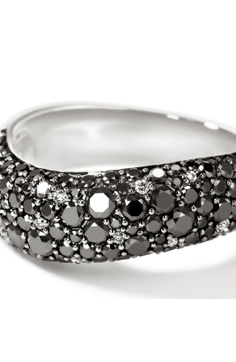 John Hardy Surf Ring, Sterling Silver, Black Sand Diamond Pavé, 8mm, Alternate, color, 