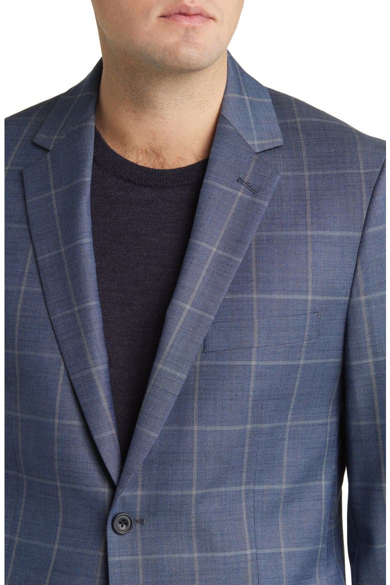 Windowpane Check Wool Blazer, Alternate, color, BLUE