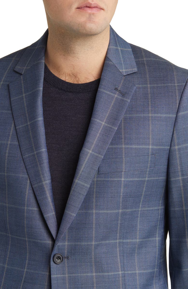 DANIEL HECHTER Windowpane Check Wool Blazer, Alternate, color, Blue