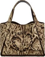 Stella McCartney Logo Clouded Leopard Tote