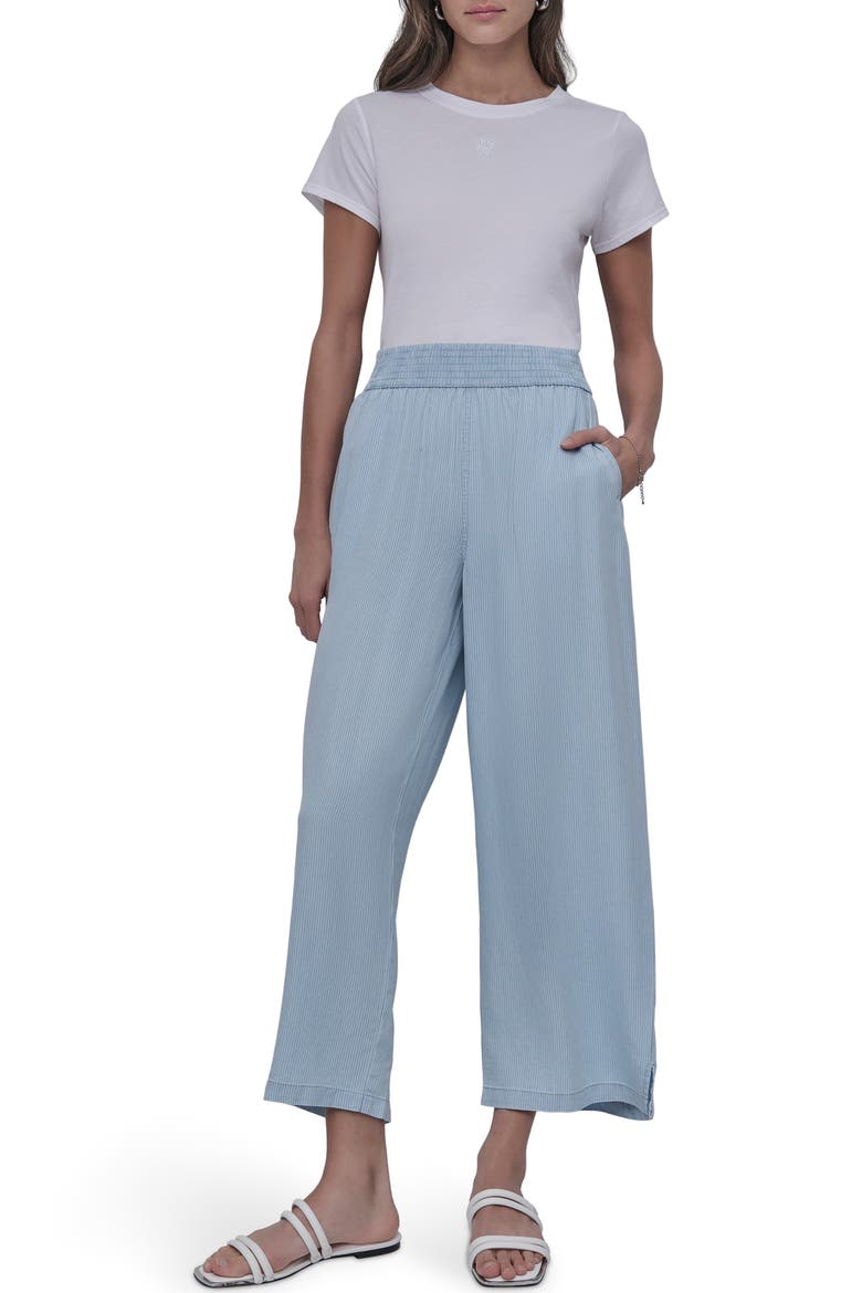 Wide Leg Ankle Crop Pants, Alternate, color, CHAMBRAY STRIPE
