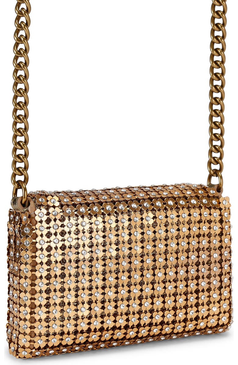 Kurt Geiger London Mini Crystal Flower Party Crossbody Bag, Alternate, color, Gold