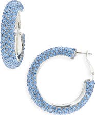 NORDSTROM RACK Faceted Stone Hoop Earrings