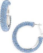 NORDSTROM RACK Faceted Stone Hoop Earrings