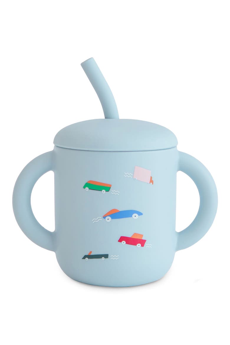 Silicone Training Cup & Straw, Main, color, RETRO CARS