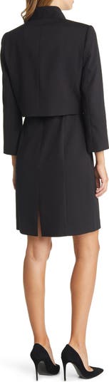 Tahari ASL Two Piece Crop Jacket & Sheath Dress | Nordstrom