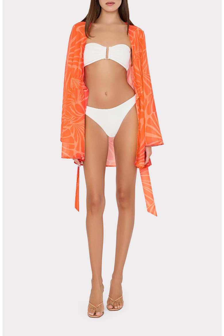 Jessie Abstract Kai Print Chiffon Cover-Up, Main, color, ORANGE MULTI